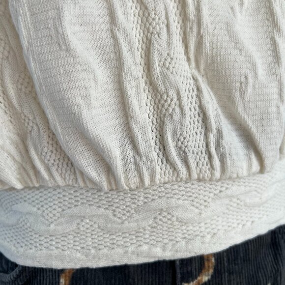 Free People Cream Cable Knit & Jersey Blouse – Cozy & Romantic 🤍 - Picture 9 of 10
